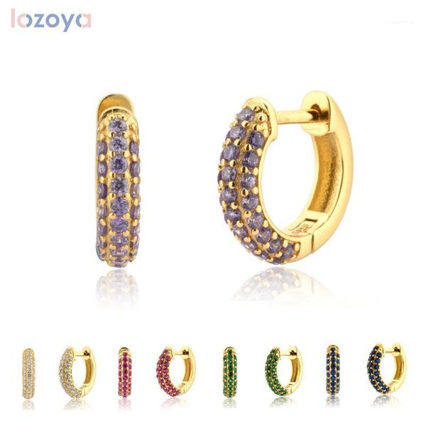 lozoya 925 sterling silver 5 colors purple red blue green clear zircon huggies hoops 2020 piercing luxury women loops jewelry1, Golden;silver
lozoya 925 sterling silver 5 colors purple red blue green clear zircon huggies hoops 2020 piercing luxury women loops jewelry1, Golden;silver