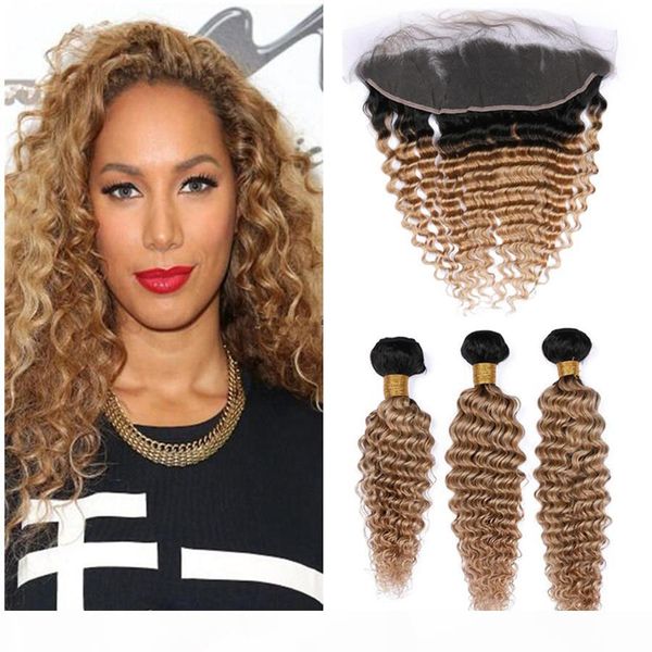 deep wave ombre honey blonde hair bundles with lace frontal closure virgin peruvian hair extensions 3 bundles deals with 13x4 full frontals, Black;brown
deep wave ombre honey blonde hair bundles with lace frontal closure virgin peruvian hair extensions 3 bundles deals with 13x4 full frontals, Black;brown