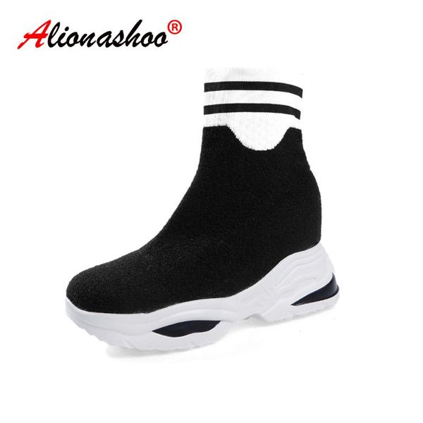 women's sock boots autumn shoes woman sneakers shoes rubber slip-on elastic knitting boots women black large size 34-40
women's sock boots autumn shoes woman sneakers shoes rubber slip-on elastic knitting boots women black large size 34-40