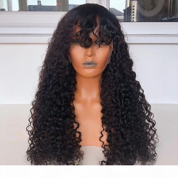 fringe wigs deep part 180density curly 360 lace frontal human hair wigs transparent lace front with bangs remy hair, Black;brown
fringe wigs deep part 180density curly 360 lace frontal human hair wigs transparent lace front with bangs remy hair, Black;brown