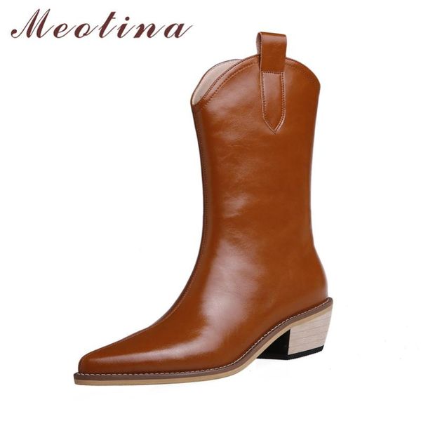 boots meotina real leather western women med heel shoes pointed toe mid calf zip thick ladies winter beige 40, Black
boots meotina real leather western women med heel shoes pointed toe mid calf zip thick ladies winter beige 40, Black