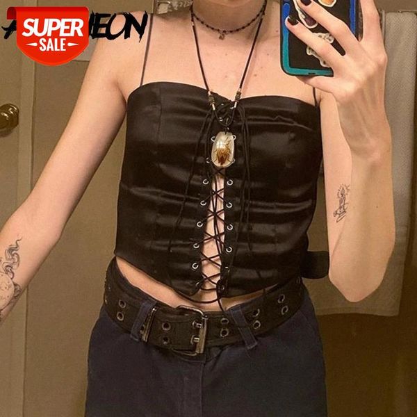 allneon mall goth y2k lace-up satin cami y2k aesthetics bandage sleeveless black crop punk outfits spaghetti strap #mg09, White
allneon mall goth y2k lace-up satin cami y2k aesthetics bandage sleeveless black crop punk outfits spaghetti strap #mg09, White