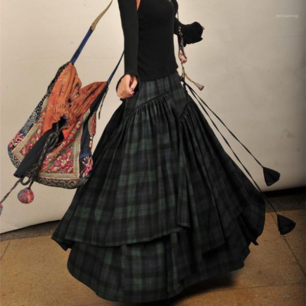2019 new fashion long maxi a-line elastic waist women cotton skirts plus size s-2xl vintage plaid blue skirts1, Black
2019 new fashion long maxi a-line elastic waist women cotton skirts plus size s-2xl vintage plaid blue skirts1, Black