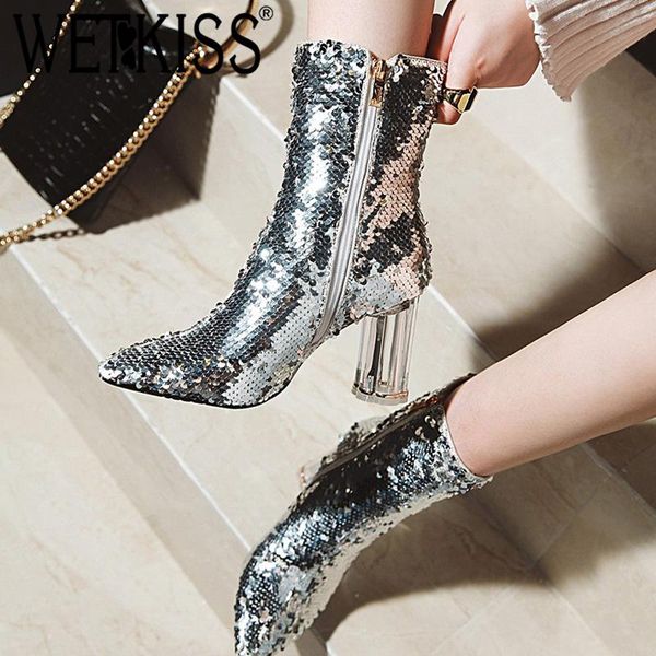 boots wetkiss transparent high heels ankle women bling pointed toe rubber footwear party female shoes plus size, Black
boots wetkiss transparent high heels ankle women bling pointed toe rubber footwear party female shoes plus size, Black