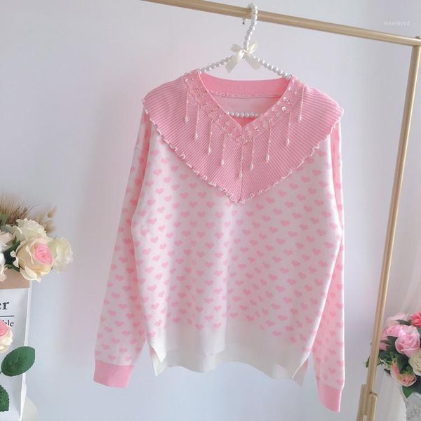 japanese kawaii pink soft girl sweater v-neck sequin pendant love sweater doll collar peach heart women1, White;black
japanese kawaii pink soft girl sweater v-neck sequin pendant love sweater doll collar peach heart women1, White;black