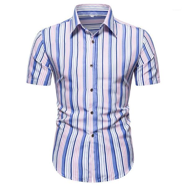 men's summer striped printed short-sleeved shirts 2020 stylish and comfortable brand shirts men1, White;black
men's summer striped printed short-sleeved shirts 2020 stylish and comfortable brand shirts men1, White;black