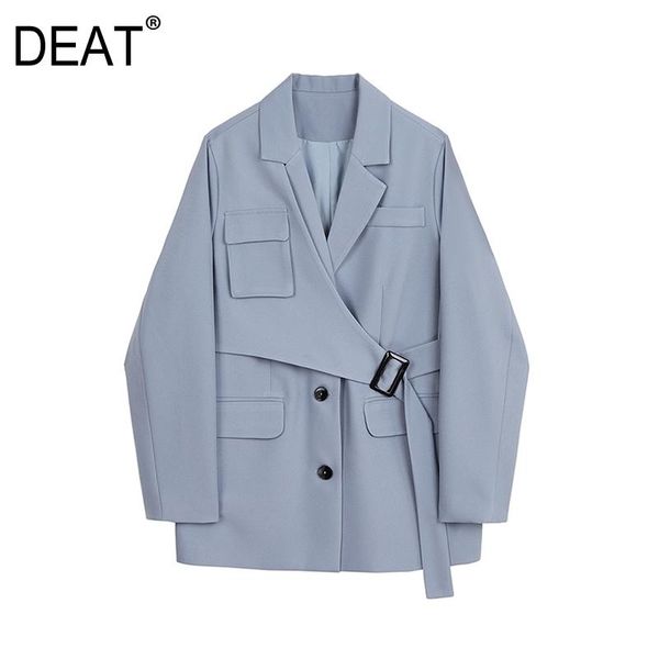 deat blazer coat women solid blue patchwork belt design office lady full sleeve notched slim 2020 new autumn fashion tu823, White;black
deat blazer coat women solid blue patchwork belt design office lady full sleeve notched slim 2020 new autumn fashion tu823, White;black