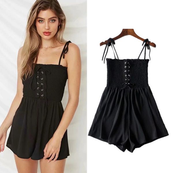 new women's holiday band monkeys playsuit black belt summer monkey short bodysuit chiffon clothes ig17, White
new women's holiday band monkeys playsuit black belt summer monkey short bodysuit chiffon clothes ig17, White
