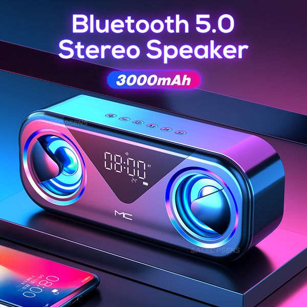 portable wireless bluetooth speakers bass stereo led display support tf card aux usb smart alarm atmosphere light
portable wireless bluetooth speakers bass stereo led display support tf card aux usb smart alarm atmosphere light