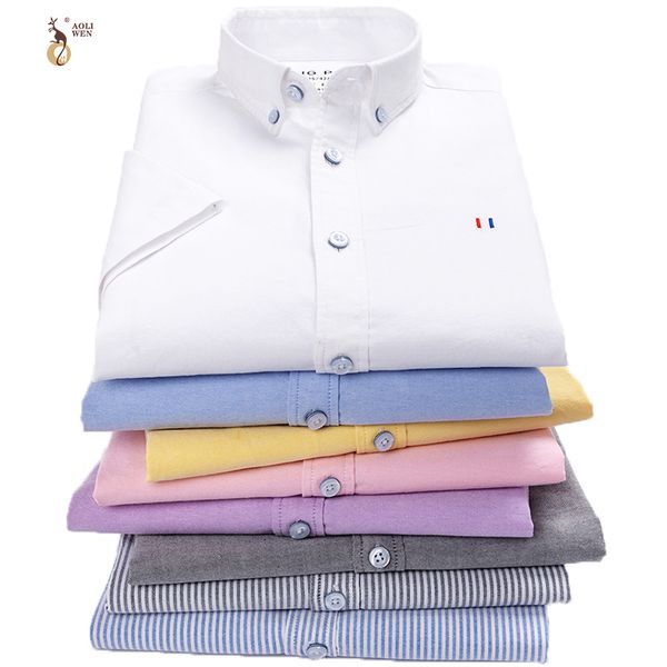 aoliwen oxford textile short sleeve solid color stripe flannel men shirt 100%cotton brand men casual shirt men c1211, White;black
aoliwen oxford textile short sleeve solid color stripe flannel men shirt 100%cotton brand men casual shirt men c1211, White;black