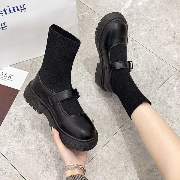 dropshipping brand design fashion buckle black knitted sock boots woman new ankle boots for women round toe platform shoes
dropshipping brand design fashion buckle black knitted sock boots woman new ankle boots for women round toe platform shoes