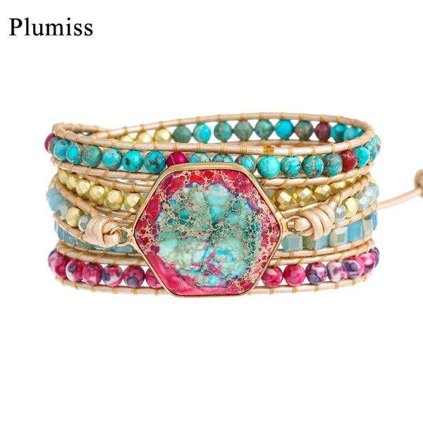 plumiss hexagon blue pink emperor stone wrap bracelets for women geometric crystal hematite beads bracelet natural stone, Golden;silver
plumiss hexagon blue pink emperor stone wrap bracelets for women geometric crystal hematite beads bracelet natural stone, Golden;silver