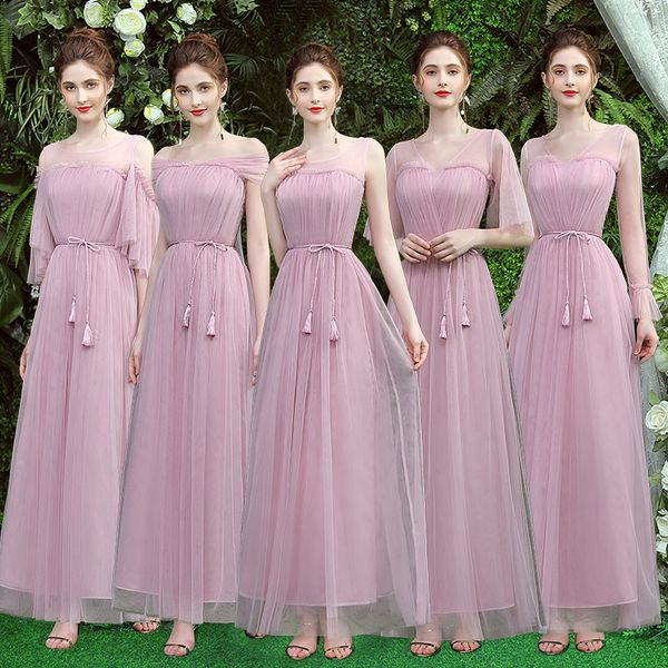 sping One Shoulder Round V-neck Open Back Slim Was Thin Belt Simple Fashion Elegant White Gray Pink Blue Bridesmaid Dresses
sping One Shoulder Round V-neck Open Back Slim Was Thin Belt Simple Fashion Elegant White Gray Pink Blue Bridesmaid Dresses