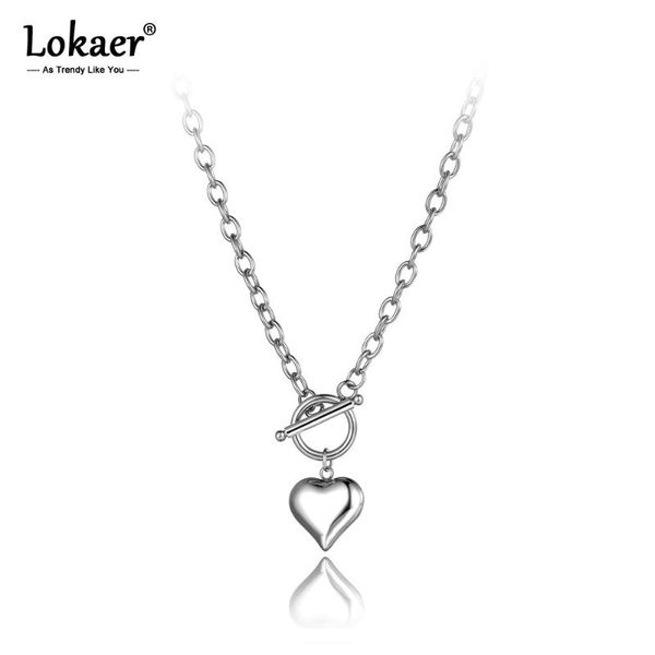 lokaer original design titanium stainless steel heart charm pendant necklaces for women trendy chain link choker necklace n20305, Silver
lokaer original design titanium stainless steel heart charm pendant necklaces for women trendy chain link choker necklace n20305, Silver
