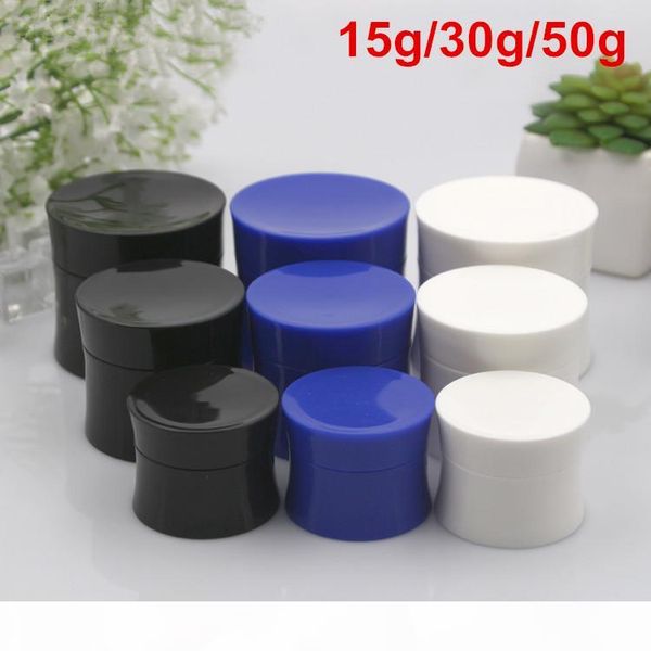 1lots 15g 30g 50g empty black white blue tight waist shape container with liner refillable travel pp facial cream jar packaging
1lots 15g 30g 50g empty black white blue tight waist shape container with liner refillable travel pp facial cream jar packaging