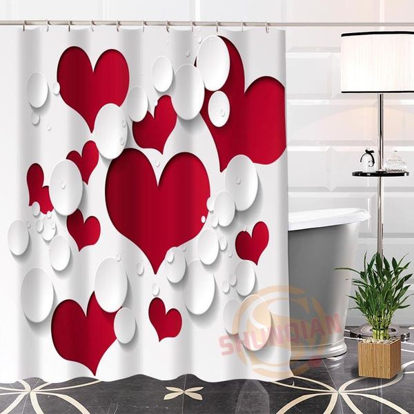 shower curtains modern custom red heart @1 fabric 100% polyester curtain bathroom with hooks arrival h0223-60
shower curtains modern custom red heart @1 fabric 100% polyester curtain bathroom with hooks arrival h0223-60
