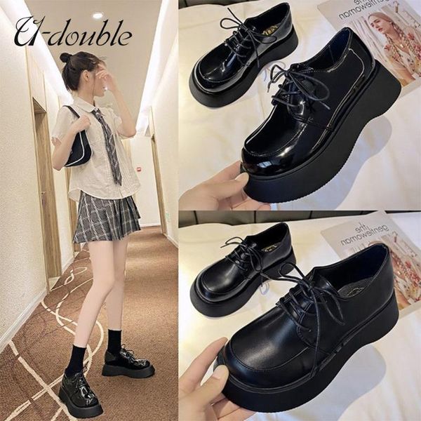 u-double brand fashion thick-soled women shoes trend british style simple casual single shoes platform women chunky sneakers, Black
u-double brand fashion thick-soled women shoes trend british style simple casual single shoes platform women chunky sneakers, Black