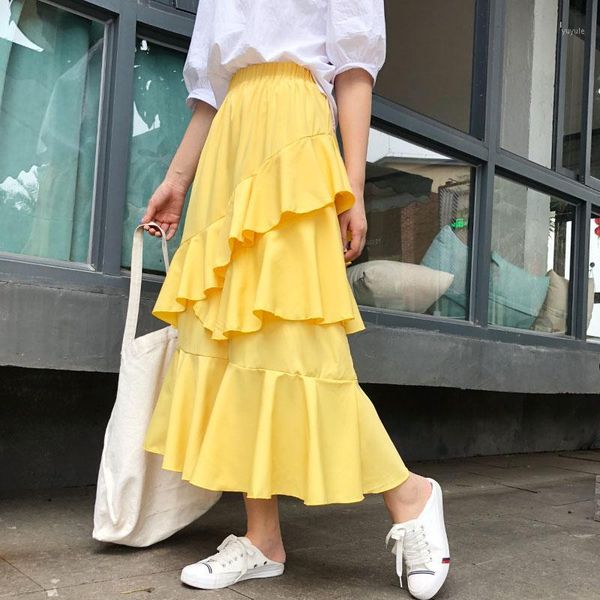 temperament cascading tiered a-line mid-calf long skirts irregular ruffles chiffon summer skirts yellow white1, Black
temperament cascading tiered a-line mid-calf long skirts irregular ruffles chiffon summer skirts yellow white1, Black