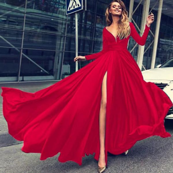dower me elegant evening party dress deep v neck long sleeve split red vestidos autumn a-line black ruched maxi dresses1, White;black
dower me elegant evening party dress deep v neck long sleeve split red vestidos autumn a-line black ruched maxi dresses1, White;black