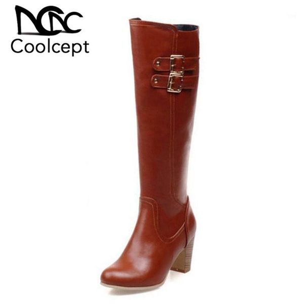 boots coolcept size 31-48 women high heel over knee fashion winter warm riding long boot round toe quality footwear heels shoes1, Black 
boots coolcept size 31-48 women high heel over knee fashion winter warm riding long boot round toe quality footwear heels shoes1, Black