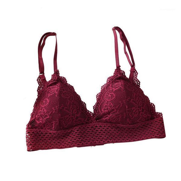 bras french style seamless deep v lace women bra wireless thin underwear lingerie soft bras1, Red;black