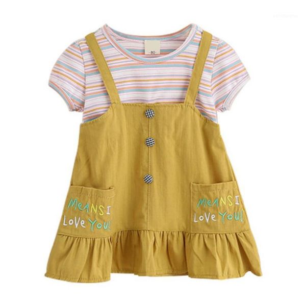 girl's dresses multicolor summer girls' middle and small casual children's striped stitching fake two-piece strap dress princ, Red;yellow
girl's dresses multicolor summer girls' middle and small casual children's striped stitching fake two-piece strap dress princ, Red;yellow