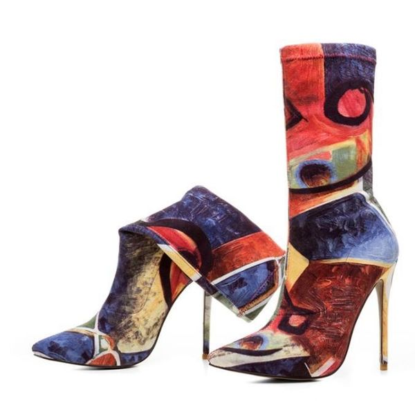 boots rihana women candy colors stretch fabric ankle pointed toe high heels shoes printed long big size 35-42 botas mujer, Black
boots rihana women candy colors stretch fabric ankle pointed toe high heels shoes printed long big size 35-42 botas mujer, Black