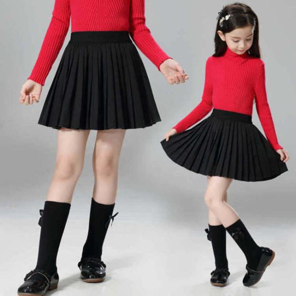 sle girls' foreign 2020 pleated new children's autumn and winter black skirt, Blue