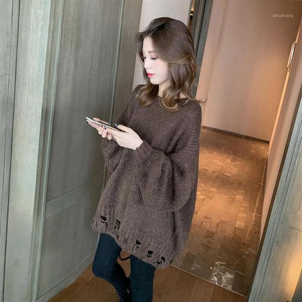 new autumn / winter 2020 korean version of broken hole solid color sweater for women1, White;black
new autumn / winter 2020 korean version of broken hole solid color sweater for women1, White;black