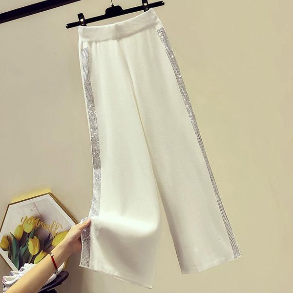 drape knitted wide leg pants female 2020 spring new casual pants loose-fit heavy industry drilling high-waist pants, Black;white
drape knitted wide leg pants female 2020 spring new casual pants loose-fit heavy industry drilling high-waist pants, Black;white