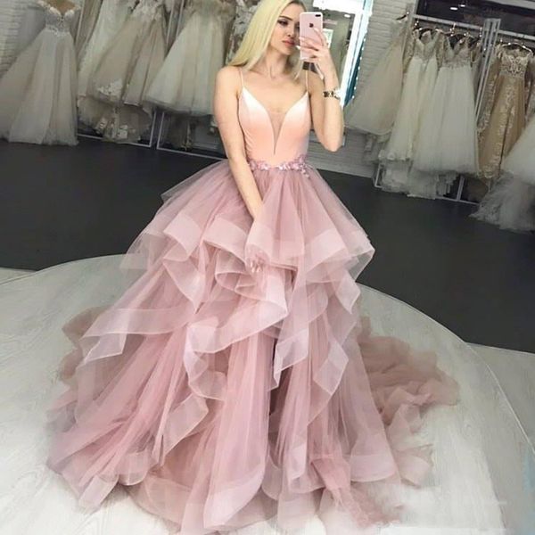 2021 spaghetti strap ball gown prom dresses ruffles puffy sweep train tulle evening formal dress long women special occasion gowns, Black
2021 spaghetti strap ball gown prom dresses ruffles puffy sweep train tulle evening formal dress long women special occasion gowns, Black