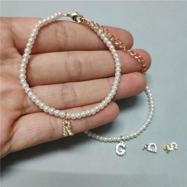 2021 white cz tiny gold initial 26 alphabet letter a-z name charm pearl beaded bracelet for women wedding dainty gift, Black 
2021 white cz tiny gold initial 26 alphabet letter a-z name charm pearl beaded bracelet for women wedding dainty gift, Black