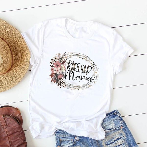 women lady t shirt blessed mams flower printed tshirt ladies short sleeve tee shirt women female clothes graphic t-shirt, White
women lady t shirt blessed mams flower printed tshirt ladies short sleeve tee shirt women female clothes graphic t-shirt, White