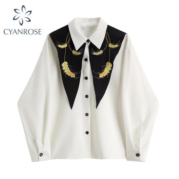 women's blouses & shirts fashion lapel women blouse 2021 tide autumn vintage long sleeve female loose streetwear big size ladies top, White
women's blouses & shirts fashion lapel women blouse 2021 tide autumn vintage long sleeve female loose streetwear big size ladies top, White