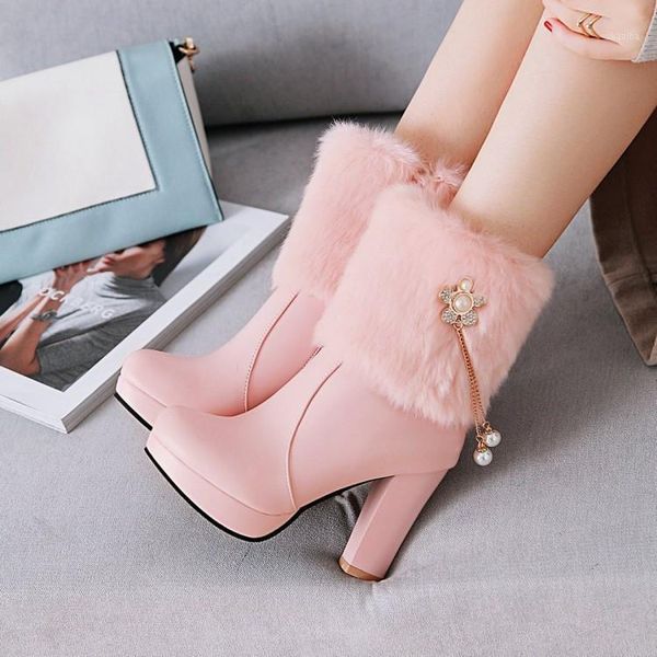boots pxelena 4 colors elegant women ankle round toe thin high heels faux fur beads party dress office ladies wedding shoe1, Black
boots pxelena 4 colors elegant women ankle round toe thin high heels faux fur beads party dress office ladies wedding shoe1, Black