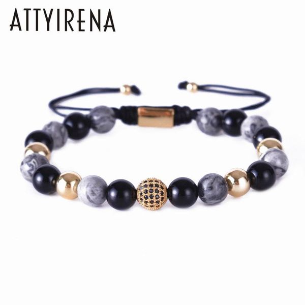 charm bracelets attyirena natural stoneµ pave black cz bead for women men braiding macrame bracelet pulsera femme jewelry, Golden;silver
charm bracelets attyirena natural stoneµ pave black cz bead for women men braiding macrame bracelet pulsera femme jewelry, Golden;silver