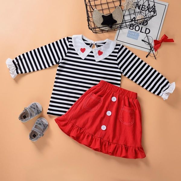 spring girls set stripes t-shirt + red skirt suits for kids fashion girls clothing, White
spring girls set stripes t-shirt + red skirt suits for kids fashion girls clothing, White