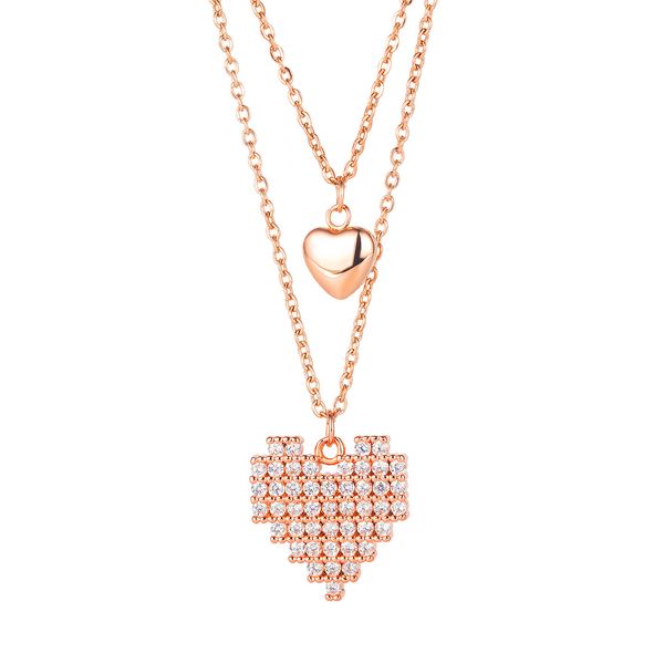n1854 ladies women gifts trendy letter necklace luxury cubic zirconia simple titanium steel double heart love necklace pendant 18 inch, Silver
n1854 ladies women gifts trendy letter necklace luxury cubic zirconia simple titanium steel double heart love necklace pendant 18 inch, Silver