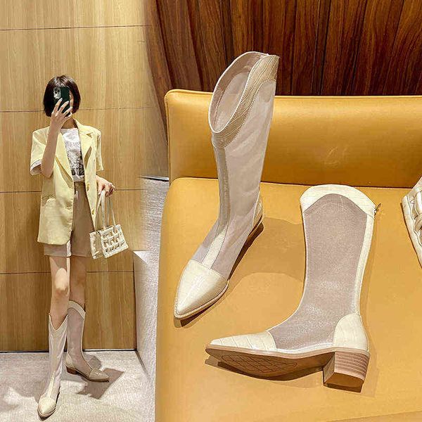 dress shoes hollow high-heeled boot's summer thin thick heel back zipper high cylinder gauze cool boots, Black
dress shoes hollow high-heeled boot's summer thin thick heel back zipper high cylinder gauze cool boots, Black