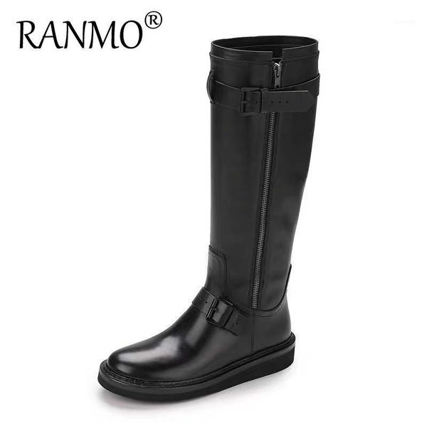 boots ann knight autumn winter women's shoes genuine leather side zipper belt buckle handsome punk flat bottom boots1, Black
boots ann knight autumn winter women's shoes genuine leather side zipper belt buckle handsome punk flat bottom boots1, Black