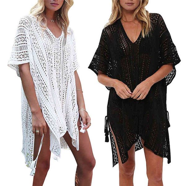 Summer Solid Color Bikini Sexy Hollow Beach Holiday Blouse Knitted Sunscreen Swimwear Women, White;black
Summer Solid Color Bikini Sexy Hollow Beach Holiday Blouse Knitted Sunscreen Swimwear Women, White;black