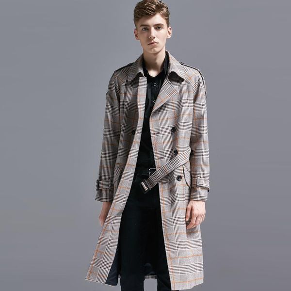 men's trench coats large size fashion plaid over-the-knee spring style casual windbreaker mens coat jacket, Tan;black
men's trench coats large size fashion plaid over-the-knee spring style casual windbreaker mens coat jacket, Tan;black