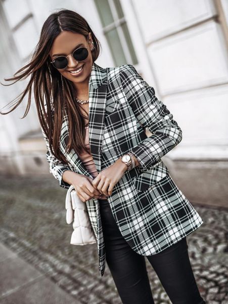 suit women blazer women jackets for e girls blazer fall 2020 winter clothes plaid, White;black
suit women blazer women jackets for e girls blazer fall 2020 winter clothes plaid, White;black