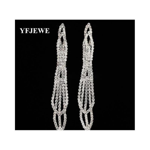 yfjewe 2017 new fashion charm women's drop earrings jewelry long rhinestone crystal wedding girl's gift earring wholesale e408 gda, Silver
yfjewe 2017 new fashion charm women's drop earrings jewelry long rhinestone crystal wedding girl's gift earring wholesale e408 gda, Silver