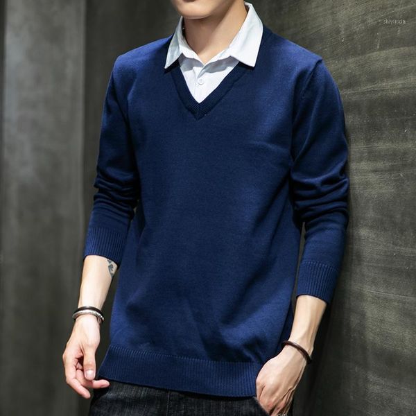 sweater men's autumn / winter 2020 long sleeve fake two piece korean fashion versatile v-neck handsome t-shirt a1, White;black
sweater men's autumn / winter 2020 long sleeve fake two piece korean fashion versatile v-neck handsome t-shirt a1, White;black