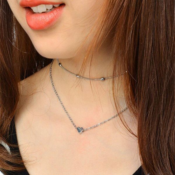 chokers vintage simple love beads necklaces 2 layers heart adjustable necklace multilayer chain choker jewelry gift 1103, Golden;silver
chokers vintage simple love beads necklaces 2 layers heart adjustable necklace multilayer chain choker jewelry gift 1103, Golden;silver