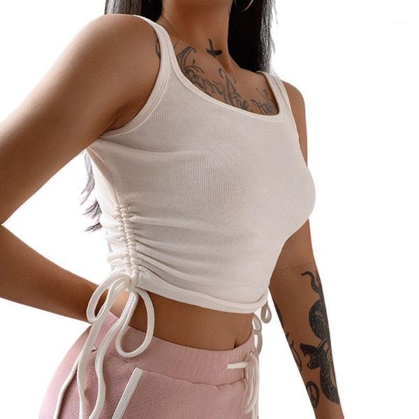 women's tanks & camis women sleeveless side ruched drawstring crop ribbed knit slim fit vest1, White
women's tanks & camis women sleeveless side ruched drawstring crop ribbed knit slim fit vest1, White