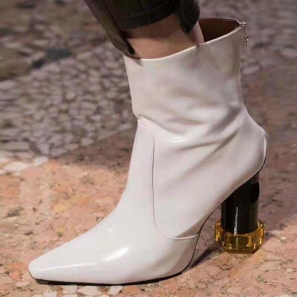 of white ladies leather shoes tornozelo leap stranger women block zipper up motorcycle torozelo high heel boots 1wuf, Black 
of white ladies leather shoes tornozelo leap stranger women block zipper up motorcycle torozelo high heel boots 1wuf, Black