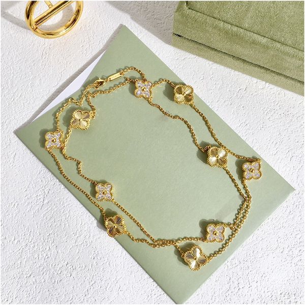 fashion new four leaf clover zircon gold pendant necklace for women brand luxury designer designer jewelry for women, Silver
fashion new four leaf clover zircon gold pendant necklace for women brand luxury designer designer jewelry for women, Silver