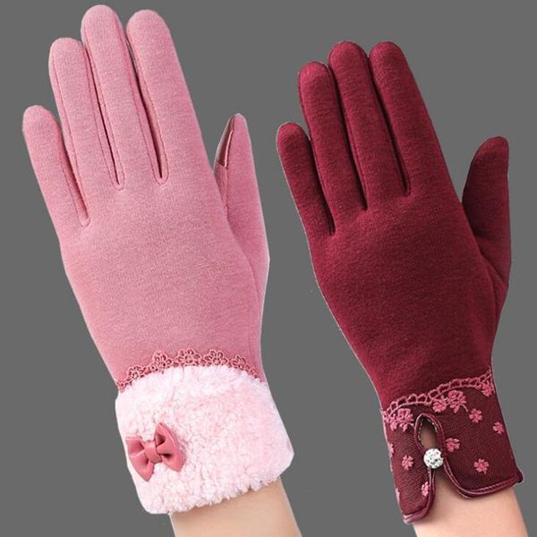 five fingers gloves ysdcnhi full finger lace bowknot female warm women winter mittens ladies girls cotton glove outdoor, Blue;gray
five fingers gloves ysdcnhi full finger lace bowknot female warm women winter mittens ladies girls cotton glove outdoor, Blue;gray